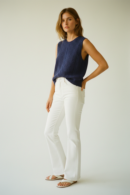 TOP LESLYE DUSTY BLUE