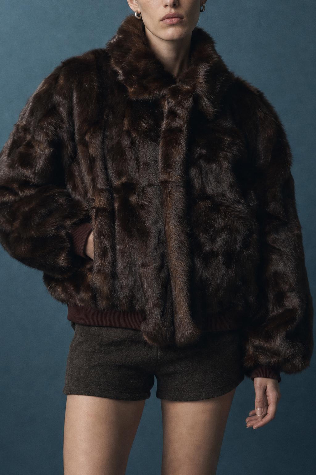 BOMBER FARRAH DARK  BROWN
