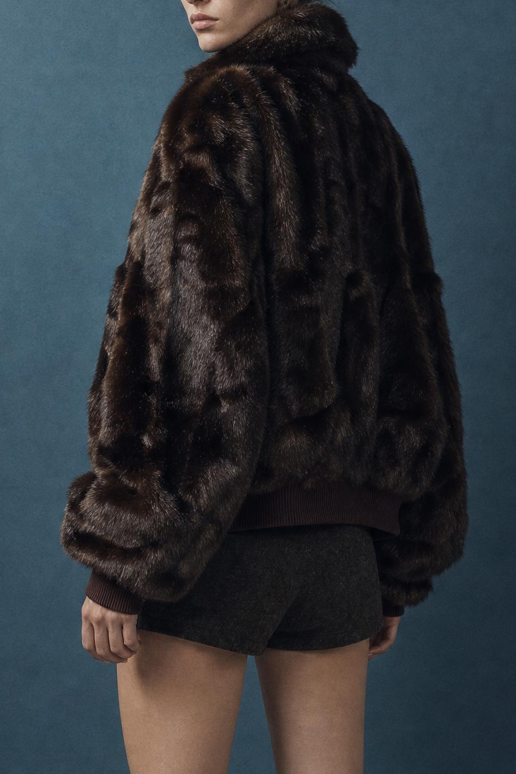 BOMBER FARRAH DARK  BROWN