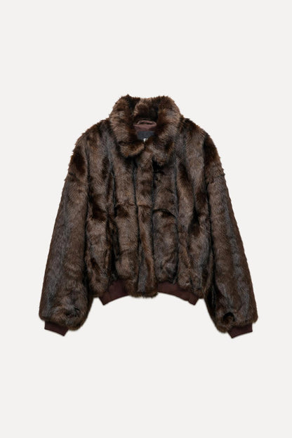 BOMBER FARRAH DARK  BROWN