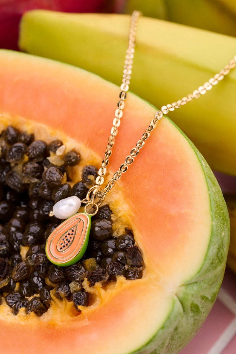 COLLAR PEARL PAPAYA