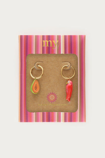 PENDIENTES PAPAYA & PARROT