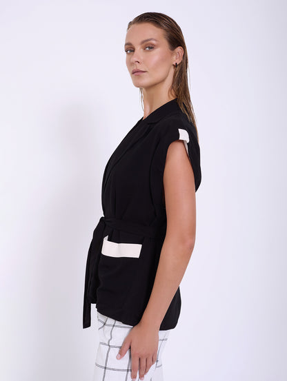 CHALECO  BIMATERIA CHAPLIN BLACK