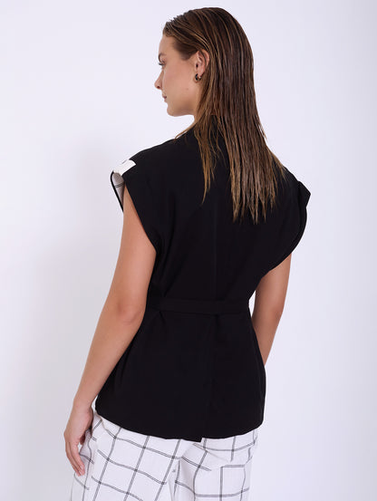 CHALECO  BIMATERIA CHAPLIN BLACK