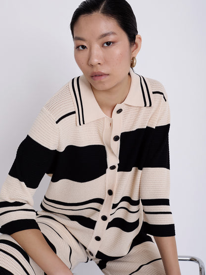 CARDIGAN BICOLOR RUSTY B&W