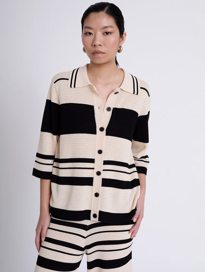 CARDIGAN BICOLOR RUSTY B&W