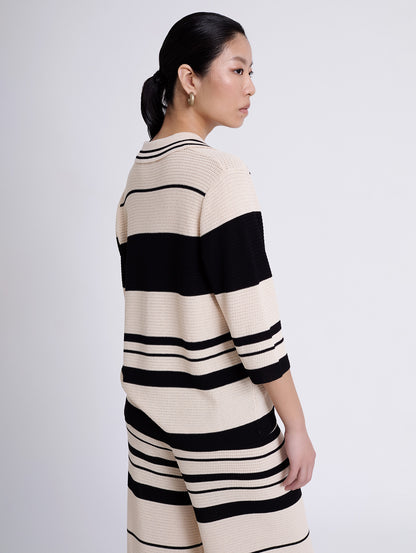 CARDIGAN BICOLOR RUSTY B&W