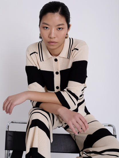 CARDIGAN BICOLOR RUSTY B&W