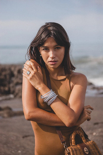 BRAZALETE GRUESO MANTRA KUMLAI SILVER - Sister Birkin 