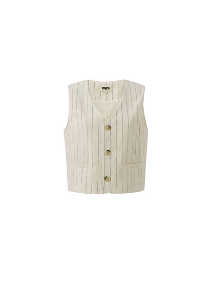 CHALECO ERSILIA STRIPES CREME
