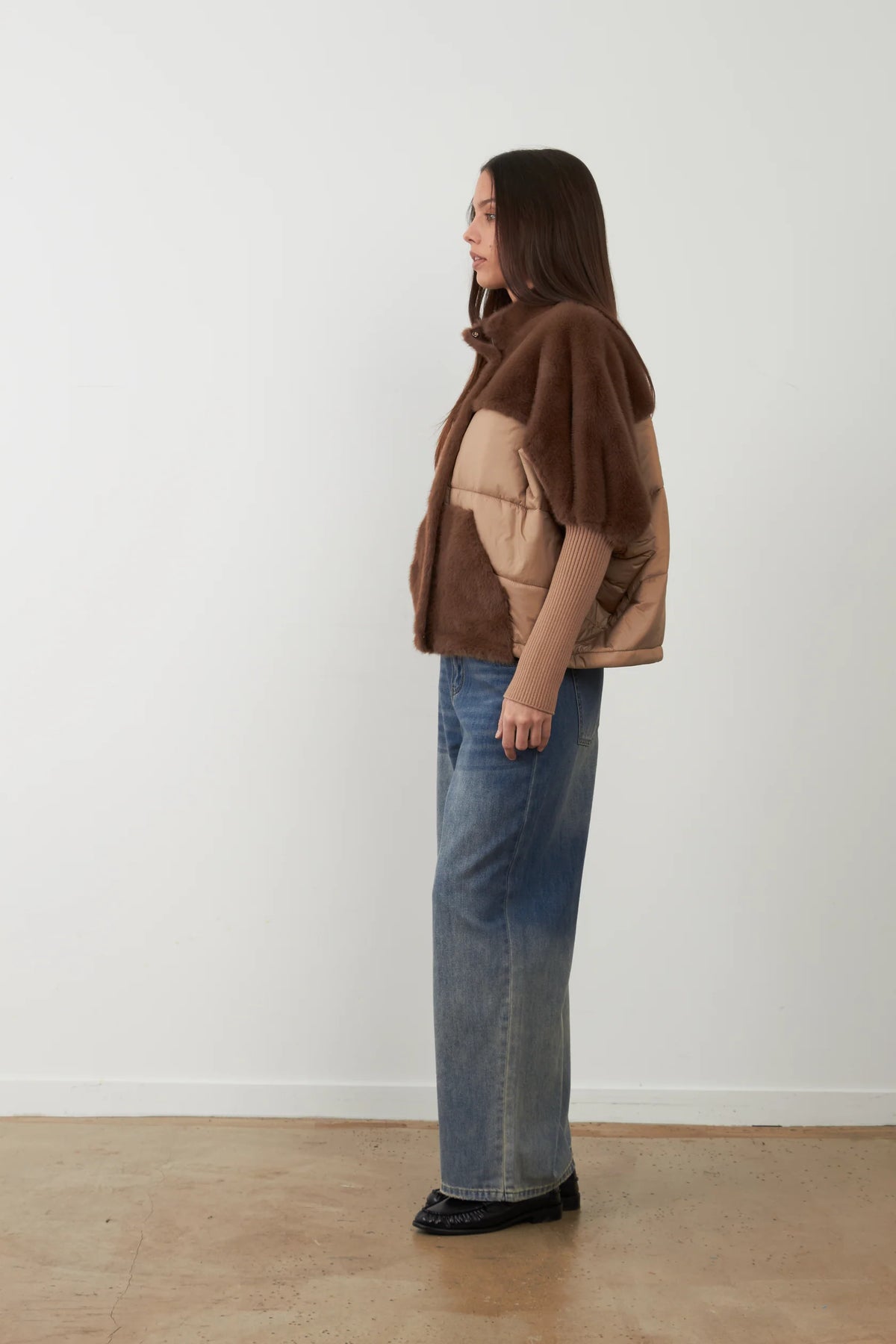CHAQUETA ZENIA TAUPE & CHOCO