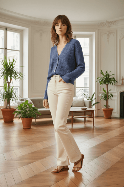 CARDIGAN NANCY DUSTY BLUE - Sister Birkin