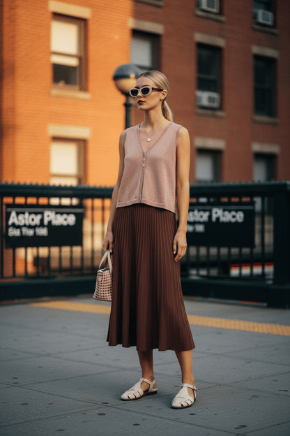 CHALECO BESSETTE LAMÉ BLUSH - Sister Birkin