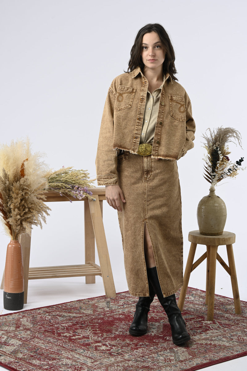 SOBRECAMISA DOC DENIM CAMEL