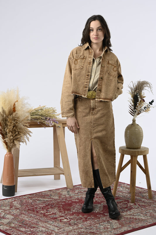 SOBRECAMISA DOC DENIM CAMEL