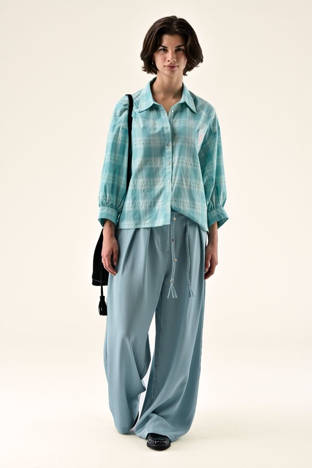 CAMISA CASILDE CARREAUX BLEUS