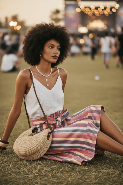 FALDA ANYCIA RAYURES ORANGE - Sister Birkin