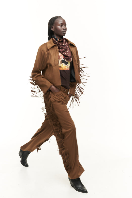 CHAQUETA LAKOTA FRINGED CAMEL