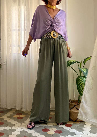 TOP DRAPEADO SILK SARAH LAVANDA - Sister Birkin 