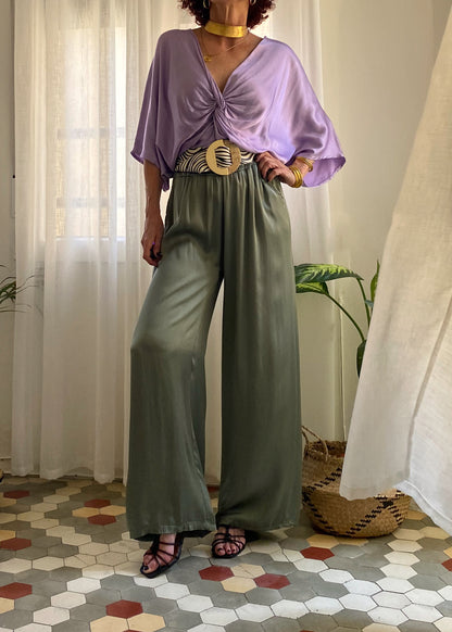 TOP DRAPEADO SILK SARAH LAVANDA - Sister Birkin 