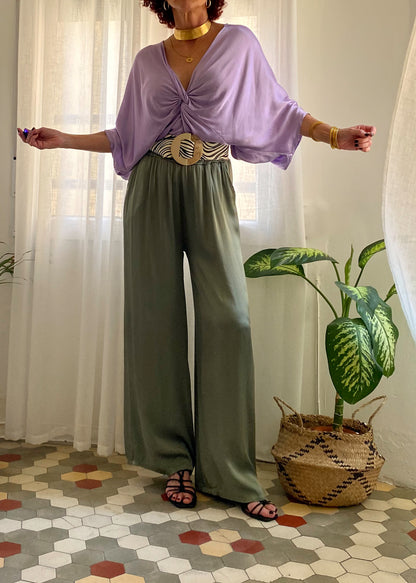 TOP DRAPEADO SILK SARAH LAVANDA - Sister Birkin 
