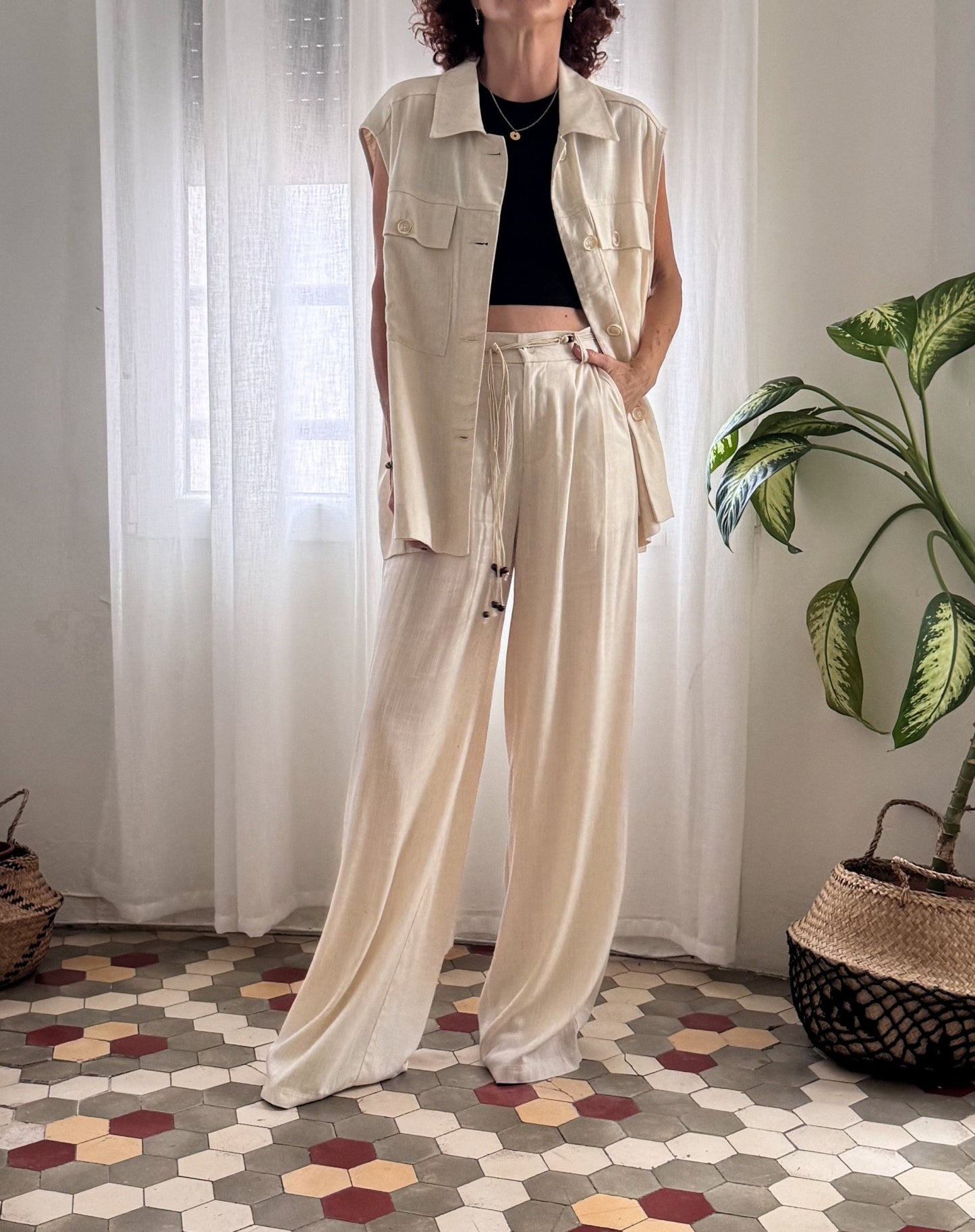 PANTALÓN BESSETTE ECRU - Sister Birkin