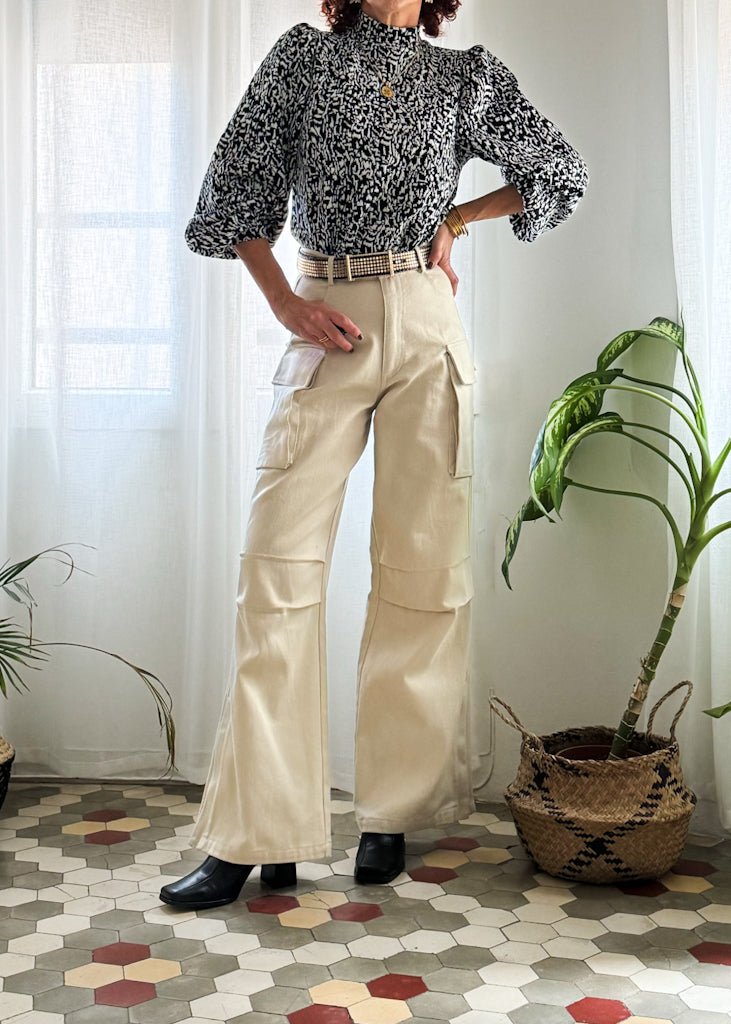 PANTALÓN CARGO ROBIN DENIM ECRU - Sister Birkin