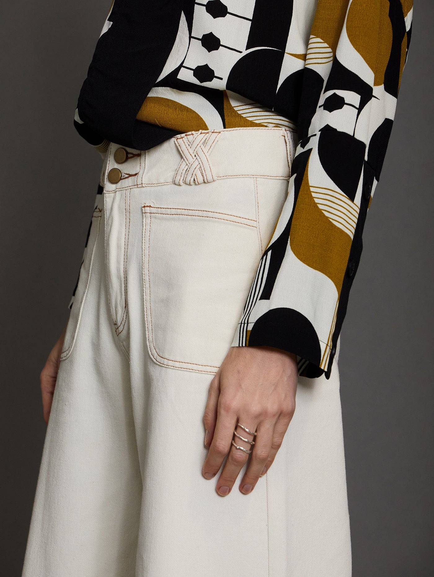 PANTALÓN DENIM JORDAN IVORY - Sister Birkin