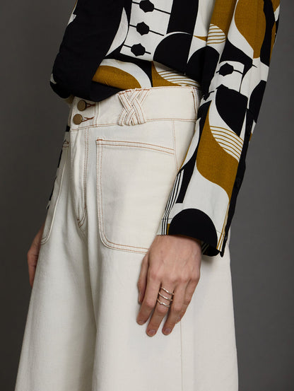 PANTALÓN DENIM JORDAN IVORY - Sister Birkin