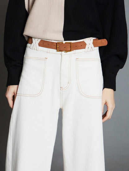 PANTALÓN DENIM JORDAN IVORY - Sister Birkin