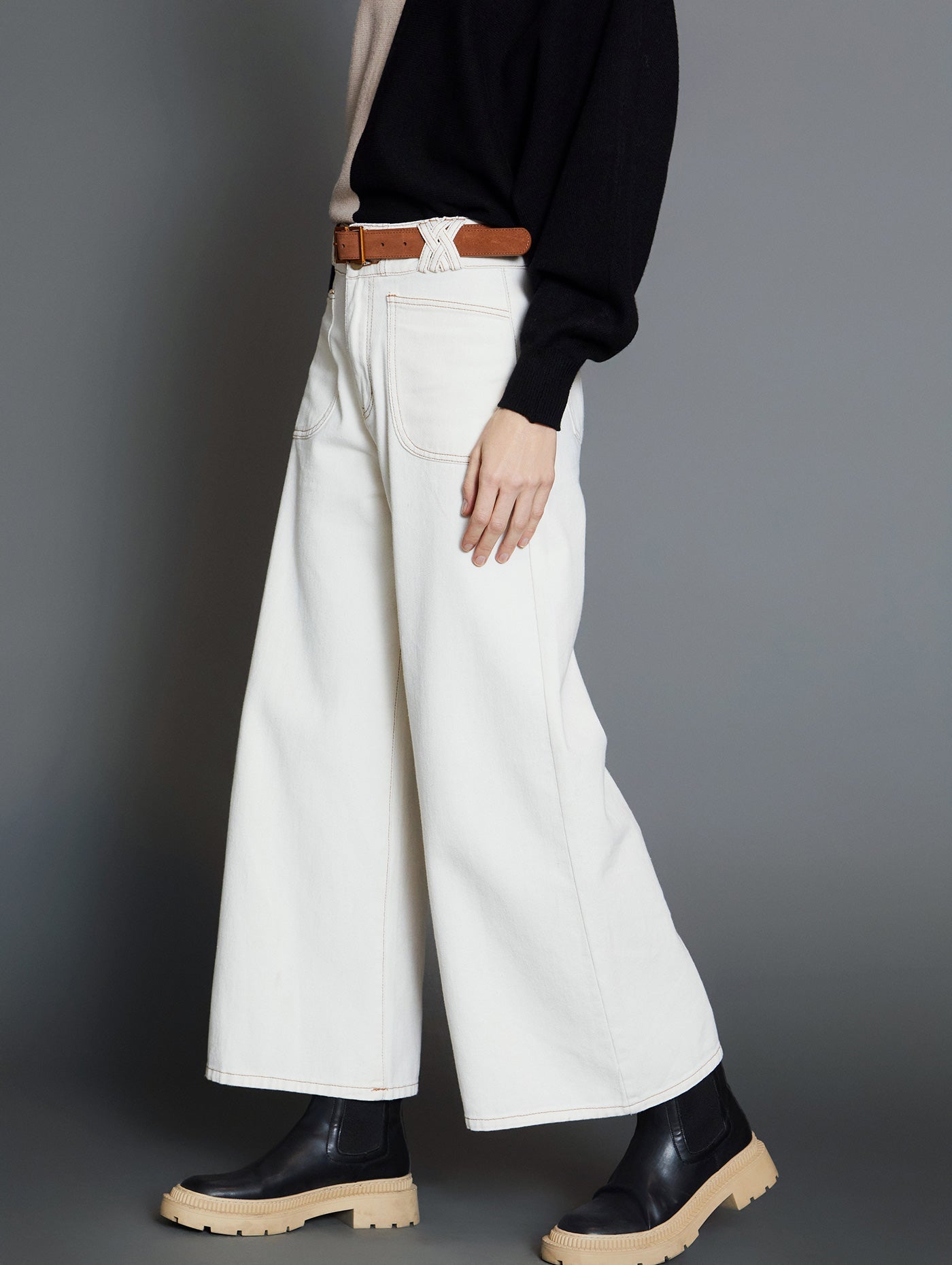 PANTALÓN DENIM JORDAN IVORY - Sister Birkin