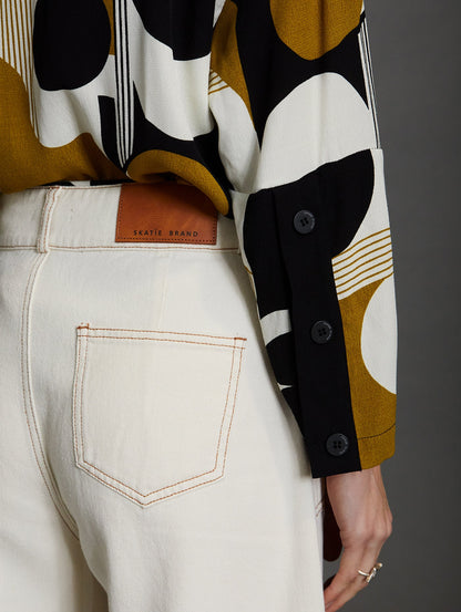 PANTALÓN DENIM JORDAN IVORY - Sister Birkin