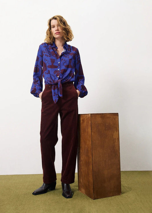 PANTALÓN ELYSA VELOURS BOURDEAUX - Sister Birkin