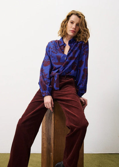 PANTALÓN ELYSA VELOURS BOURDEAUX - Sister Birkin