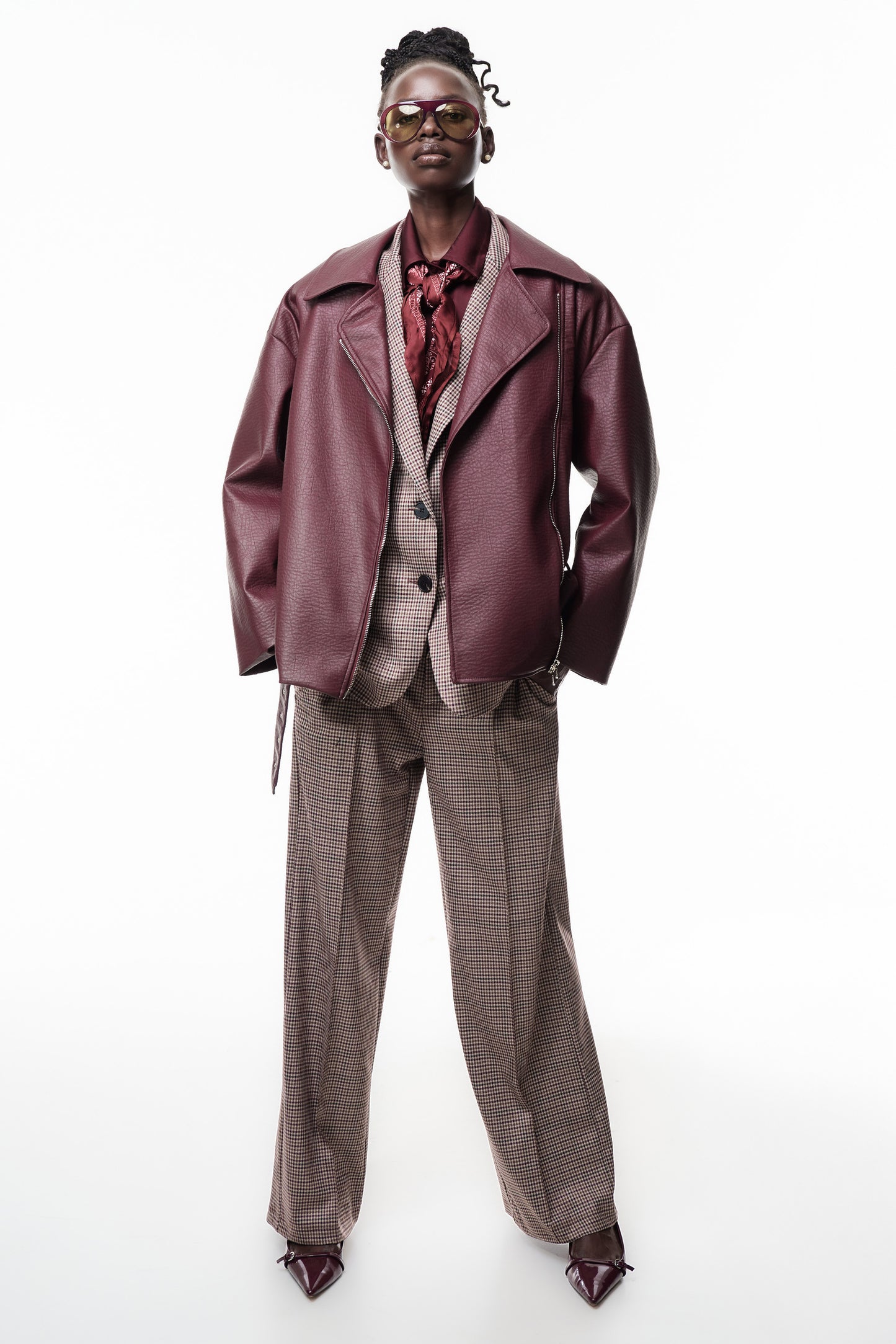 PANTALÓN EDVARD PLAID BORDEAUX