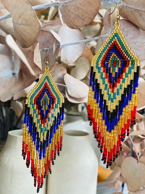 PENDIENTES HUICHOL MULTICOLOR - Sister Birkin
