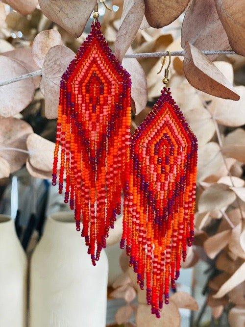 PENDIENTES HUICHOL MULTICOLOR - Sister Birkin