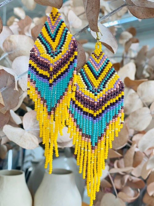 PENDIENTES HUICHOL MULTICOLOR - Sister Birkin