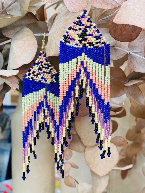 PENDIENTES HUICHOL MULTICOLOR - Sister Birkin