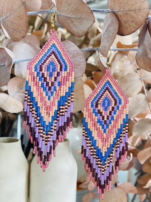 PENDIENTES HUICHOL MULTICOLOR - Sister Birkin