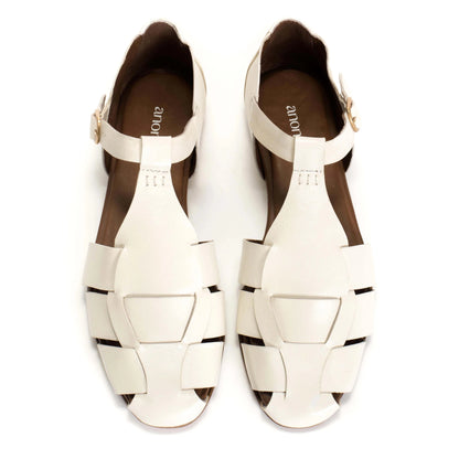 SANDALIAS LAIN FLAT WHITE SAND - Sister Birkin
