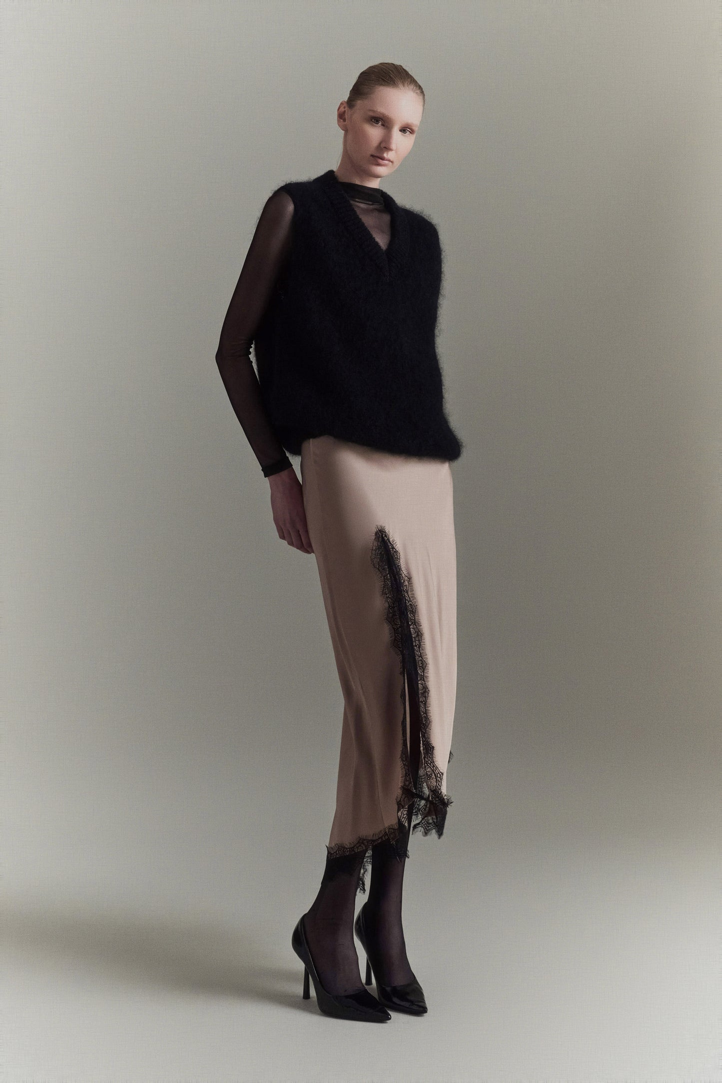 FALDA CHARLOTTE SATIN CREAM