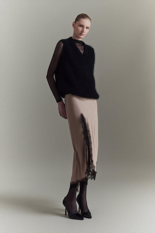 FALDA CHARLOTTE SATIN CREAM