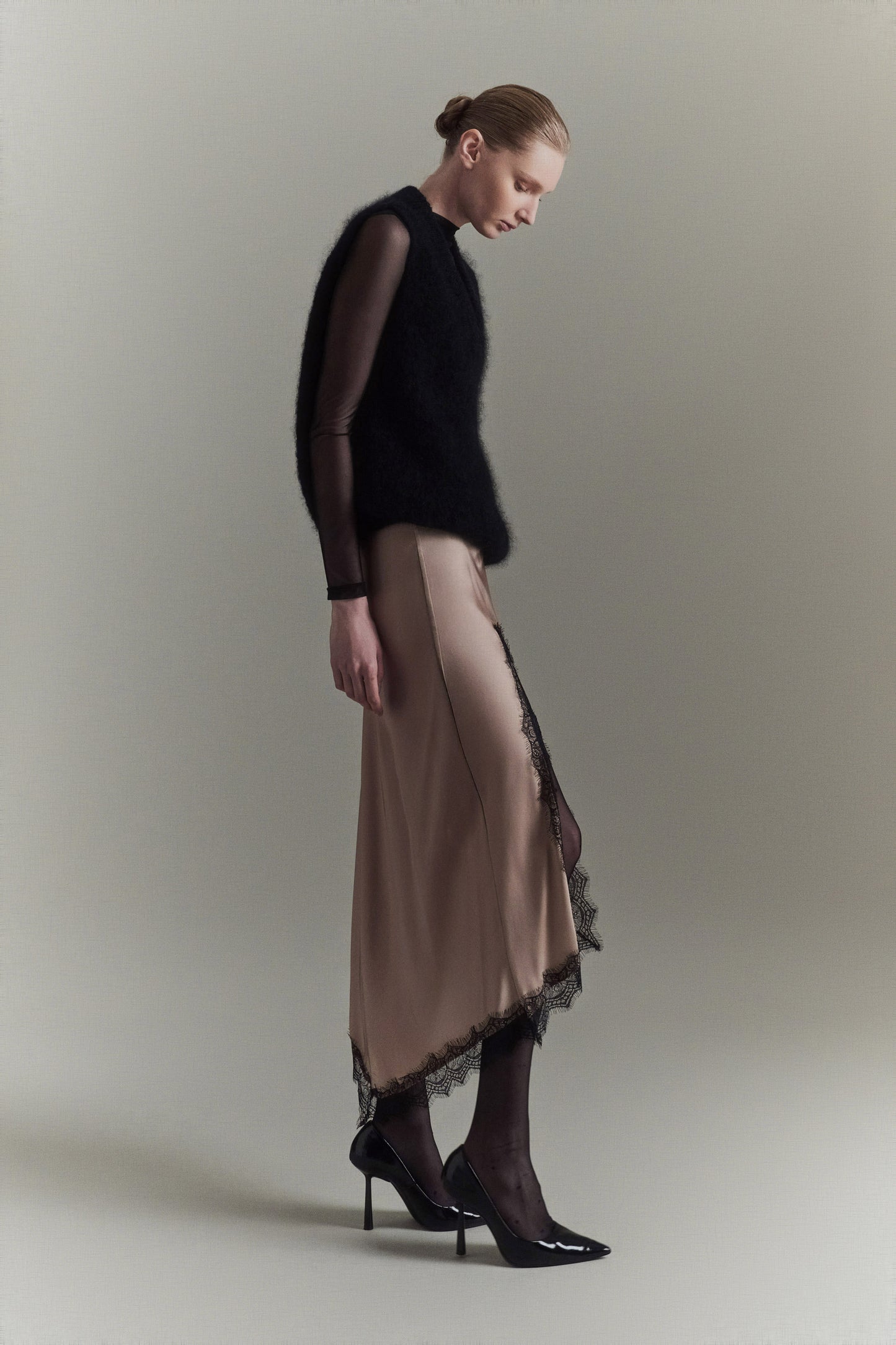 FALDA CHARLOTTE SATIN CREAM