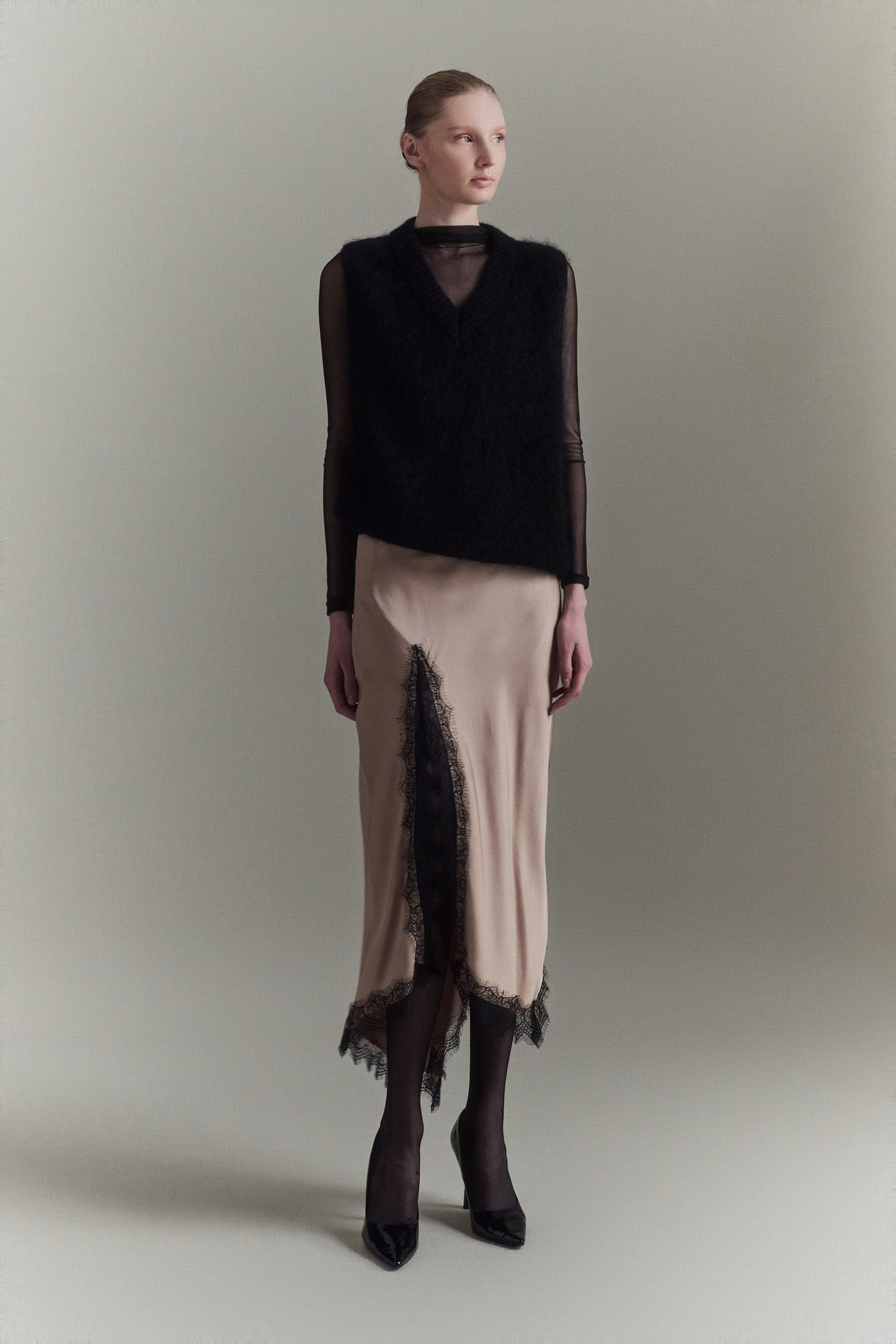 FALDA CHARLOTTE SATIN CREAM