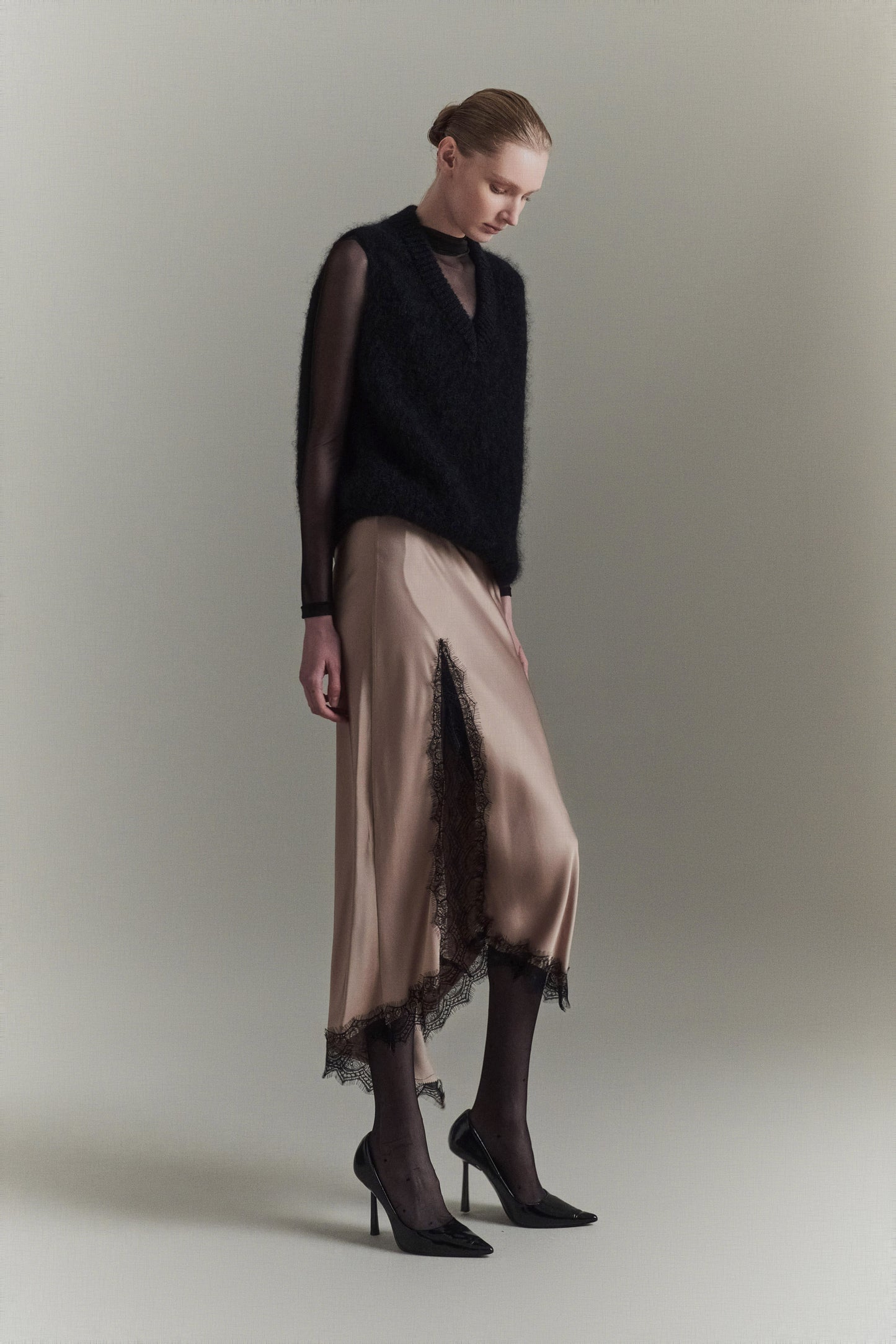 FALDA CHARLOTTE SATIN CREAM