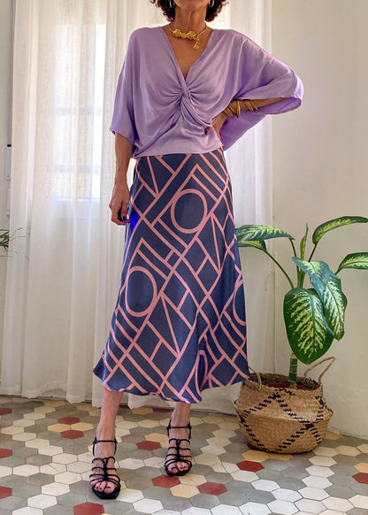 TOP DRAPEADO SILK SARAH LAVANDA - Sister Birkin