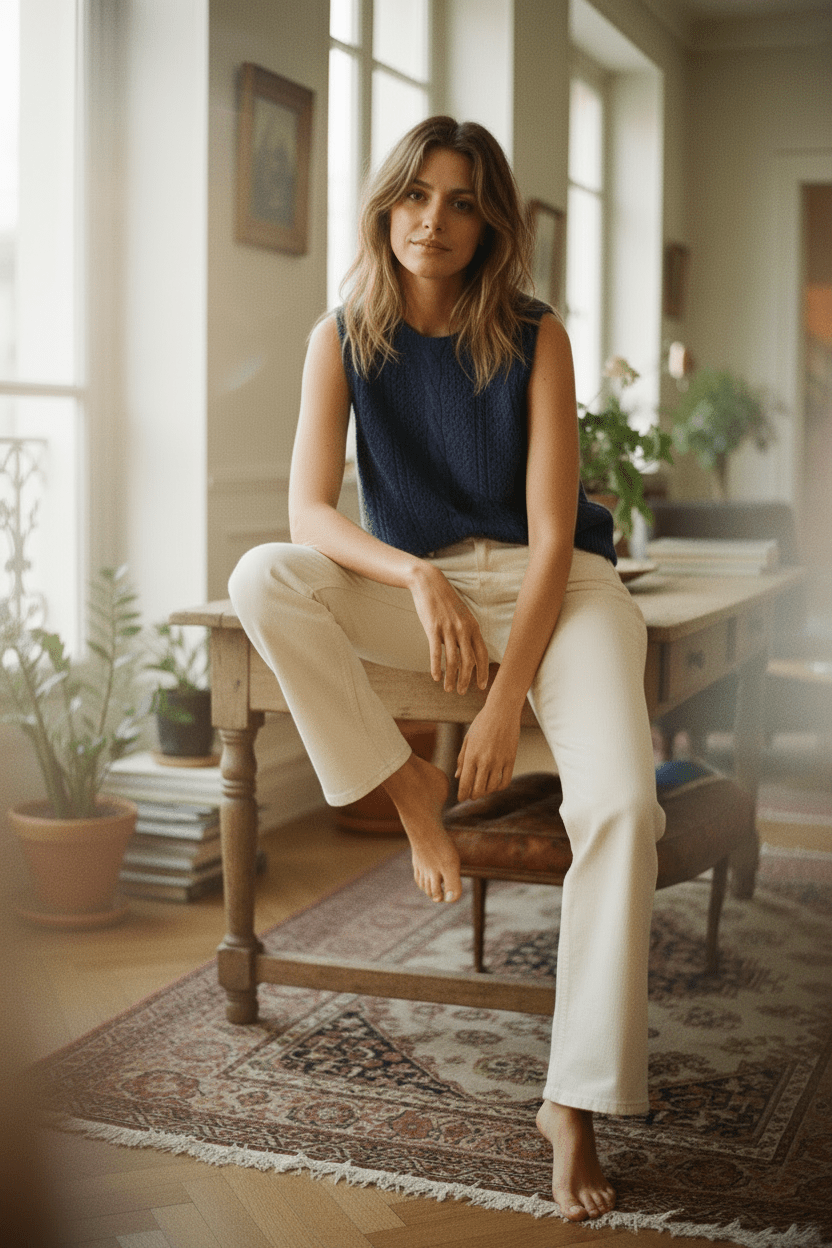 TOP LESLYE DUSTY BLUE - Sister Birkin