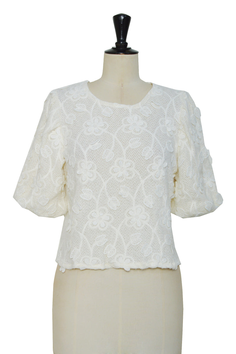 TOP DE PUNTO BLOSSOM LACE IVORY