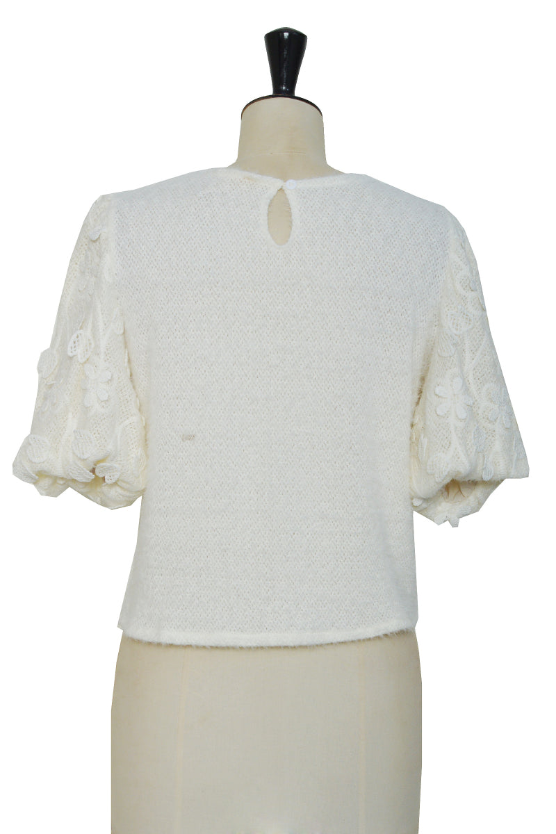 TOP DE PUNTO BLOSSOM LACE IVORY